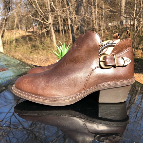 Fly London Shoes | Fly London Ankle Boots Brown Leather Buckle Side Zip Womens Size 43 (210987005) | Color: Brown | Size: 43 | Mattsshop's Closet